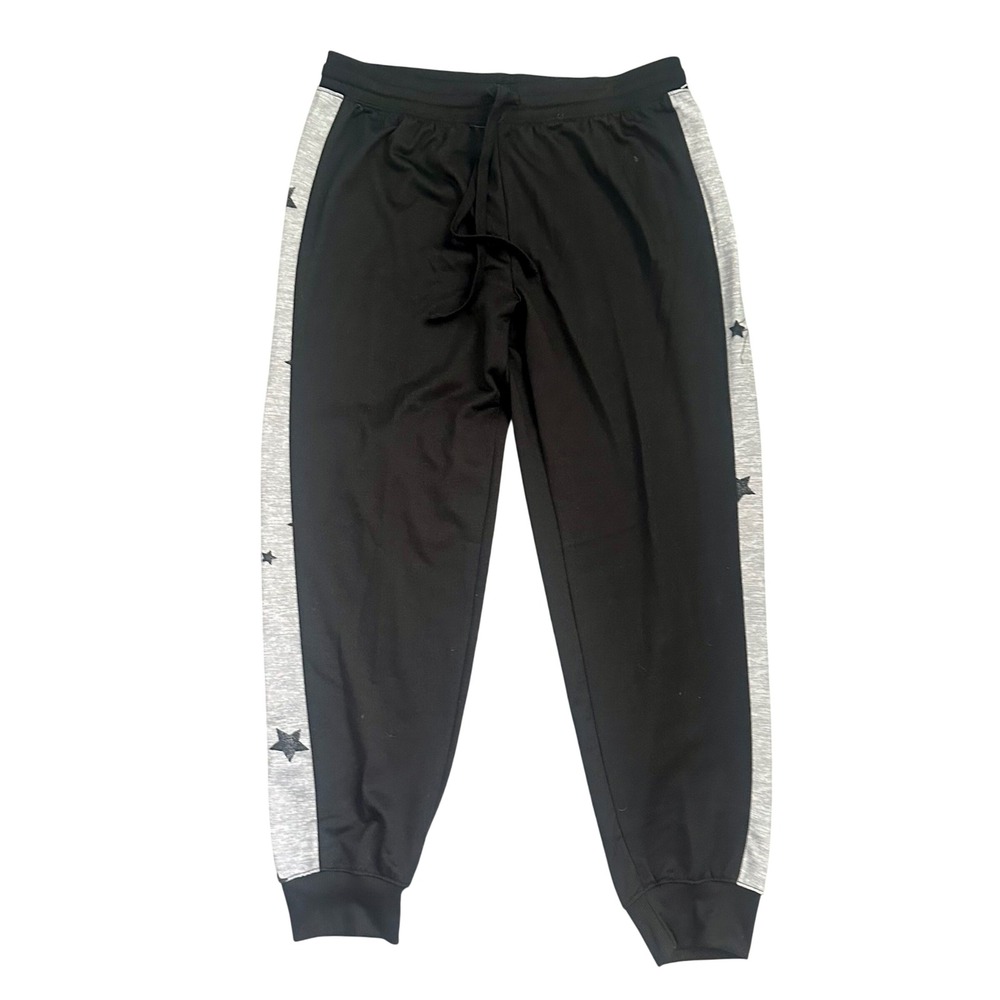 Splendid‎ Womens Star Print Side Stripe Jogger Pants Black Grey Size M 1365692